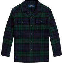 Polo Ralph Lauren Laisvalaikio marškiniai FW25 Flaneliniai su languotu apykakle Krūtinės kišenė Ilgomis rankovėmis Vaikams Vaikų marškiniai 323979344-001 XL black