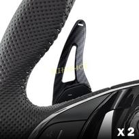 For Skoda Octavia Karoq Kodiaq Superb Enyaq iV Car Steering Wheel Shifter Paddle Extension Sticker Styling Carbon Fiber / Glossy Carbon Fiber Look