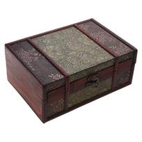 Vintage Wooden Book Box with Lock Handmade Wooden Jewelry Storage Box with Intricate Carvings for Vintage Lovers X3UC