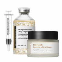 SUNGBOON EDITOR Lydantis siūlas Kėlimo šilko peptido ampulė (60 ml) + Tirpinantis siūlų auksas kremas (50 ml) Nustatyti Silk Peptide Ampoule: 60ml+Gold Cream: 50ml