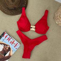 Push-up bikini 2026 Seksualus moteriškas maudymosi kostiumas Moteriški maudymosi drabužiai Vienspalvis mikro bikini komplektas Maudymosi kostiumas Paplūdimio drabužiai Tanga Brazilijos bikinio S