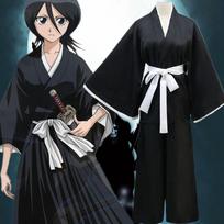 Anime Bleach Kurosaki Ichigo Cosplay Costume Adult Women / Men Outfits Black Kimono Batwing Coat Top Black Pant Belt Halloween Set XXXL juoda