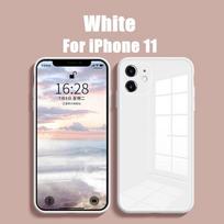 Kvadratinis grūdinto stiklo dėklas, skirtas iPhone 14 7 8 Plus 11 12 Pro Max XR XS X SE 2 2020 smūgiams atsparus minkšto rėmo užpakalinis dangtelis For iPhone 7 juoda