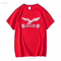 Antrojo pasaulinio karo vokiečių Liftwaffe Luftwaffe juokingi treniruočių marškinėliai sporto salei Kariniai sunkiaatlečiai T-shirt ilgomis arba trumpomis rankovėmis vintažiniai skalbti kasdieniai S