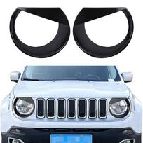 Pikti Žvilgsniai Priekinių Žibintų Apdailos Rėmeliai Jeep Renegade 2015 2016 2017 2018 (Juoda) juoda