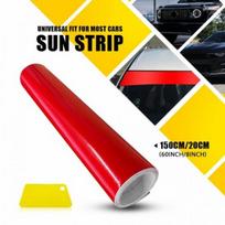 Priekinio stiklo saulės juosta Vėliavėlė Premium vinilo plėvelės lipdukas Anti-UV ĮVAIRIŲ DYDŽIŲ 60inch*12inch raudona