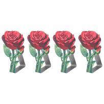 Stylish Floral Tablecloth Clamps Stainless Steel Construction Table Cloth Clips Decorative Tablecloth Fasteners