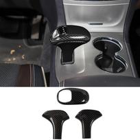Car Gear Shift Knob Shifter Lever Decoration Cover Trim for Jeep Grand Cherokee 2014 2015 Interior Accessories ABS Carbon Fiber Carbon Fiber 2PCS