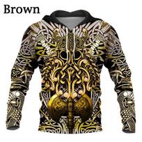 Viking Tattoo Art marginti gobtuvai Vyriški ir Moteriški Klasikiniai Retro gobtuvai O formos kaklo striukė Cosplay Kasdienis 3D megztinis 4XL