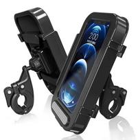 360° besisukantis vandeniui atsparus dviračio telefono laikiklis, skirtas motociklo ir dviračio vairai Phone holder juoda