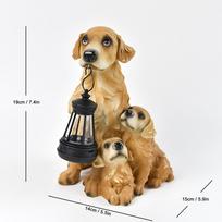 Saulės šuo Sodo Statulėlė Šuniuko Figūrėlės Saulės Sodo Statulėlės Šviesa 19cm/7.4inch Sodo Skulptūra Lauko Saulės Statulėlės Terasa