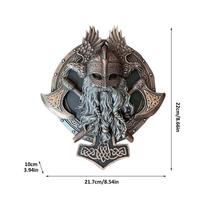 Vikingų Berserkerio Dviašmenis Kirvis Valhala Sienos Skulptūra Dervos Ornamentai Sodo Figūrėlė Namų Sienos Plokštė Dekoracija Kario Statula