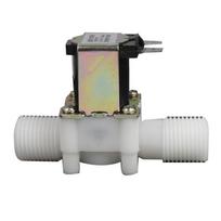 12V/24V čiaupo solenoidas vožtuvui, 2-portas, normaliai uždarytas, plastikinis vandens įleidimo valdymo jungiklis vožtuvui G1/2 vidinis sriegis 12V