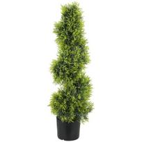 Dirbtinis kiparisas 90 cm Dirbtinis augalas spiralės formos, plastikinis Dirbtiniai augalai vazonuose, moderni dekoracija, Žalia