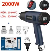 220V Karšto oro pūstuvas LED Kintamas Pažangus Elektrinis Karšto oro pūstuvas 2000W Pažangus Karšto oro pūstuvas su ekranu gale EU mėlyna