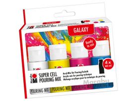 Akrilinių dažų liejimo rinkinys Marabu Pouring 4x60ml Galaxy