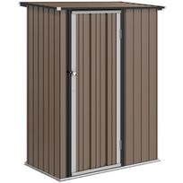Sodo namelis 1,07 m² su nuožulniu stogu, 142 x 84 x 189 cm Įrankių namelis su užrakinamosiomis durimis, sodas, plienas, rudas