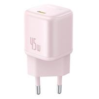 Kroviklis fotoaparatui Kintamosios srovės adapteris - BASEUS - PicoGo - 45 W - USB-C - GaN - Šviesiai rožinė