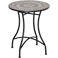 Outsunny sodo staliukas mozaikinis staliukas apvalus bistro staliukas mozaikinis stalviršis keraminis metalinis žalias+smėlio+baltas Ø60cm