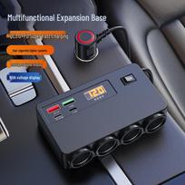 2025 Universal Car & Truck Cigarette Lighter Adapter with Voltage Display, 1 to 4 Ports, 12V/24V. D30 with Voltage Display juoda