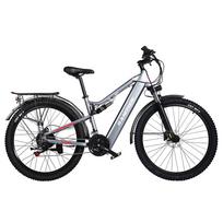 RANDRIDE 27,5 colio elektrinis dviratis Man pilnas pakaba kalnų dviratis SHIMANO hidraulinis stabdys 1000w elektroninis dviratis suaugusiems pilka spalva
