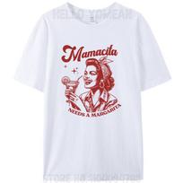 Juokingi Mamacita Reikia Margaritos Memas Marškinėliai Medvilniniai Viršutiniai Drabužiai Moteriški Drabužiai Per dydį Unisex Gatvės Stiliaus S
