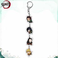 Raktų pakabukas Kamado Tanjirou Anime Akrilinis Nezuko Makomo Agatsuma Zenitsu Hashibira Inosuke Mielas Raišteliu maišelio pakuotės papuošalai