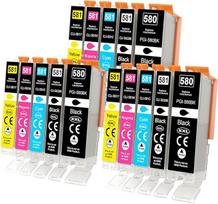 "Yowell" PGI-580 CLI-581 rašalo kasetės, skirtos "Canon 580XL 581XL Multipack", skirtos "Canon TS6350", skirtos PIXMA TR7550 TR8500 TR8550 TS705 TS705a TS6250 TS6300 TS6350a Pakuotė po 15 vnt.