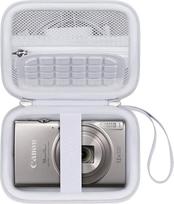Canboc Canon PowerShot ELPH 360 skaitmeninio fotoaparato dėklas + tinklinė kišenė laidams ir baterijoms, baltas, dėklas