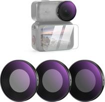 NEEWER ND filtrų rinkinys, suderinamas su DJI Osmo Nano (ND8/16/32), 3 vnt., prisukamas pilkas filtras veiksmo kameros objektyvui, daugiasluoksnis optinis stiklas, fotografijos priedai su ekrano apsauga