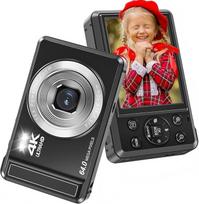 Skaitmeninė kamera 4K 72MP,32GB kortelė, 2,8 zoll 16x Digitalzoom, kompaktinė kamera Digital Kamera für Vlog (Weiß)