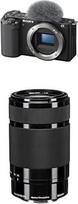 "Sony Alpha ZV-E10" APS-C veidrodinis beveidrodis vaizdo dienoraščių fotoaparatas (pasukamas ekranas 4K vaizdo įrašams filmuoti, realaus laiko automatinis akių fokusavimas) + 55210