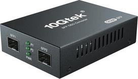 10Gtek 1,25G/2,5Gbps dviejų prievadų SFP režimo keitiklis, SFP kartotuvas (be siųstuvo), europinis maitinimo adapteris