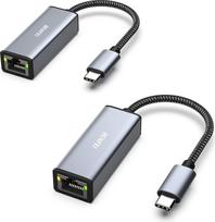 BENFEI USB C ir Ethernet adapteris [nailono pynimas ir aliuminio lydinys], 2 USB tipo C [Thunderbolt 3/4] ir RJ45 LAN tinklo adapterių pakuotė, suderinama su iPhone 15 Pro/Max MacBook Pro/Air 2023 iPad iMac ir kt.