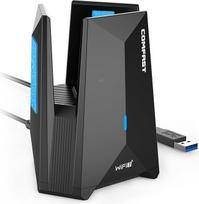 COMFAST WLAN Stick, "WiFi7" 6500Mbps USB WLAN adapteris, trijų dažnių juostų belaidis USB adapteris, "WiFi" raktas su ilginimo kabeliu, MU-MIMO ir OFDMA, WPA3, integruota antena, be tvarkyklių, skirtas "Win10/11