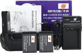 DSTE eos-800d akumuliatoriaus laikiklis su 2 x LP-E17 akumuliatoriumi ir USB įkrovikliu, skirtas "Canon EOS 800D T7i X9i 77D 9000D