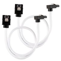 Corsair Premium Sleeved SATA cable angled, white 30cm – 2 pack