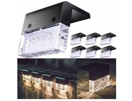 LED Saulės pakraunamos lempos 4 vnt. Šviesos diodai sodams ir laiptams, tvoroms, turėklams su prieblandos jutikliu, limited edition