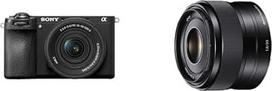 "Sony Alpha 6700" sisteminis fotoaparatas (APS-C) su 16-50 mm II objektyvu - AI automatinis fokusavimas, 5 ašių stabilizavimas, 4K 120p vaizdo įrašas, jutiklinis ekranas, idealiai tinka vaizdo tinklaraščiams ir nuotraukoms + SEL35F18
