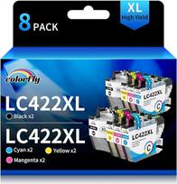colorfly LC422XL spausdintuvo kasetės suderinamos su Brother LC422 422XL kasetėmis MFC-J5340DW MFC-J5345DW MFC-J5740DW MFC-J5740DW MFC-J6540DW MFC-J6940DW (8 vnt.)