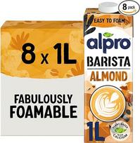 "Alpro Barista" augalinės kilmės migdolų gėrimas, veganiškas ir be pieno, 1 l (8 vnt.)