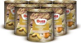 "Buss Rustic Dishes" - raugintų kopūstų puodas su kaslėmis ir bulvėmis - ilgai išliekantis paruoštas maistas greitam pašildymui mikrobangų krosnelėje ir puode - 6 x 800 g