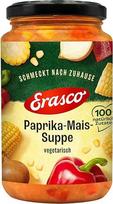 "Erasco" pipirinė kukurūzų sriuba stiklinėje, pagaminta iš 100 % natūralių ingredientų, 350 ml - skani ir pikantiška, be konservantų, greitai paruošiama, paruošta sriuba