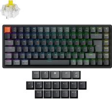 "Keychron K2 QMK Version 3" belaidė mechaninė klaviatūra su RGB apšvietimu ir "karštai" keičiama DE-ISO 75 % kompaktiškas išdėstymas, "Bluetooth" ir USB-C raudonas jungiklis "Mac/Windows/Linux