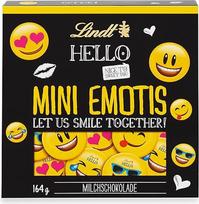 "Lindt Hello Mini Emotis" šokoladas, 164 g, maždaug 27 skirtingų dizainų šaunios emotikonos, pagamintos iš geriausio "Lindt" pieno šokolado, šokoladinė dovana vaikams, skirta papuošti
