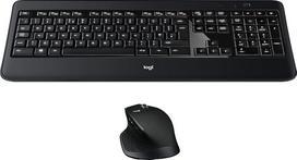 "Logitech MX900 Premium" belaidės klaviatūros pelės rinkinys, 2,4 GHz ryšys per USB imtuvą, MX pelė su "Easy-Switch" funkcija, apšviesti klavišai, asmeninis / nešiojamasis kompiuteris, UK QWERTY išdėstymas - juoda