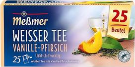 "Meßmer" baltoji arbata "Vanilla Peach" / 25 arbatos maišeliai / pakuotė po 25 vnt. / veganiška / be glitimo / be laktozės