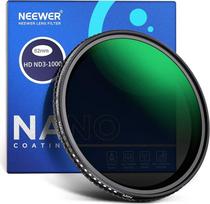 "Neewer" 62 mm kintamas ND filtras ND3-ND1000, 1,5-10 ribotų žingsnių, neutralaus tankio filtras su HD optiniu stiklu ir dvipuse 30 sluoksnių nano danga, atsparus vandeniui, atsparus įbrėžimams