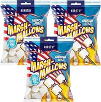 "Nordthy Marshmallows American Style" 3 x 100 g - zefyrai be cukraus - mažai kalorijų turintys saldumynai - su Naschwerk lipduku