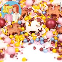 "Super Streusel BibiUndTina Horse Sprinkles" valgomieji tortų, keksiukų ir keksiukų pabarstukai, cukraus pabarstukai su arkliais (90g)